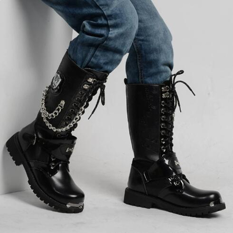 Luxury Men Motorcycle Boots Mi - огляд і ціна Motorcycle Chain