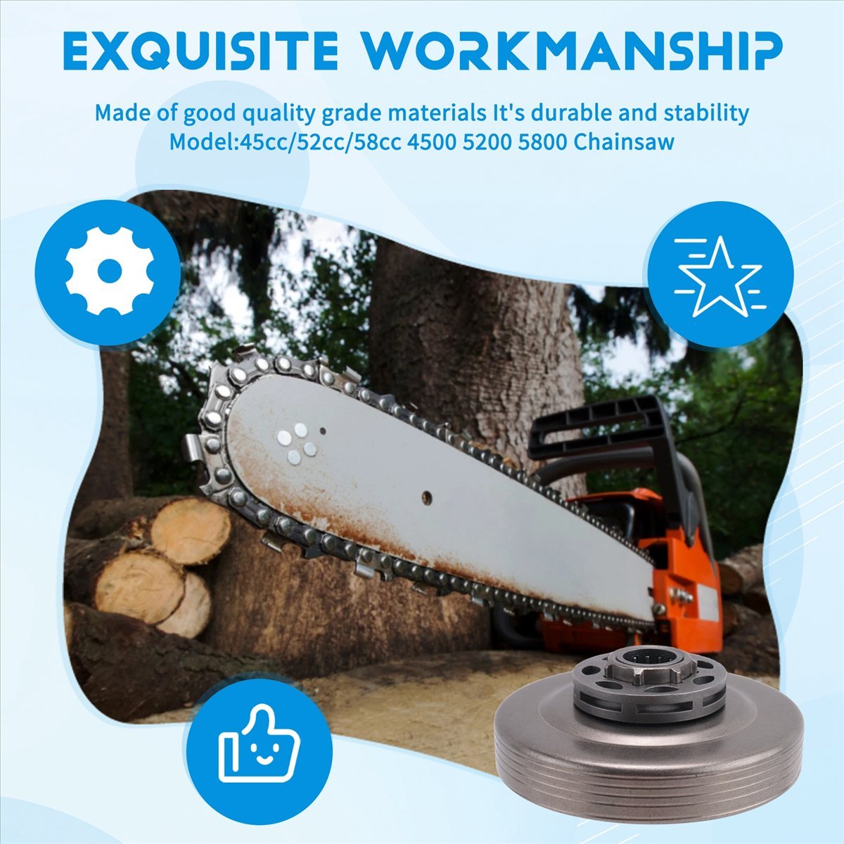#15J Chain Saw 3/8-7T Rim Spro - огляд і ціна Sprocket Chain